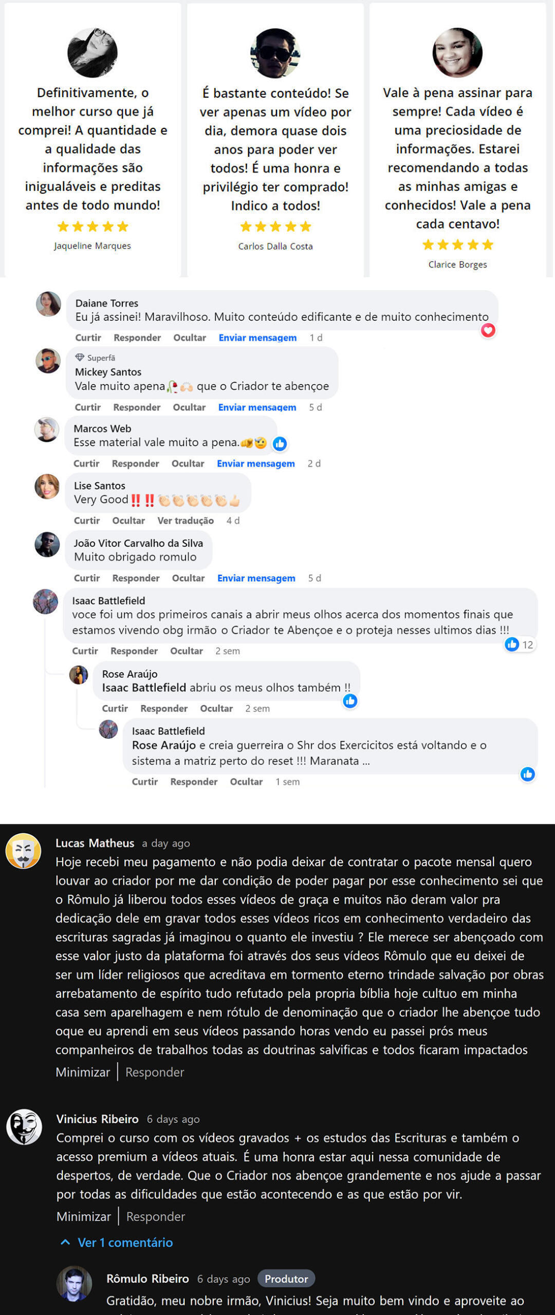 vídeos do rômulo depoimentos vídeos do rômulo depoimentos